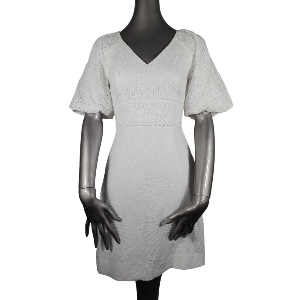 Lilly Pulitzer NWT White Dress Embroidered Eyelet Jazlyn 00 - Picture 2 of 7